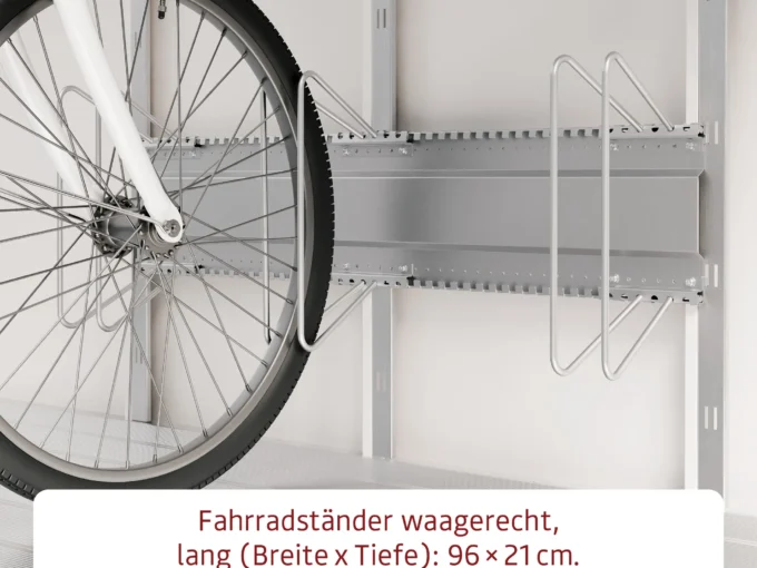 Support vélo horizontal long pour abri métal - vue 1