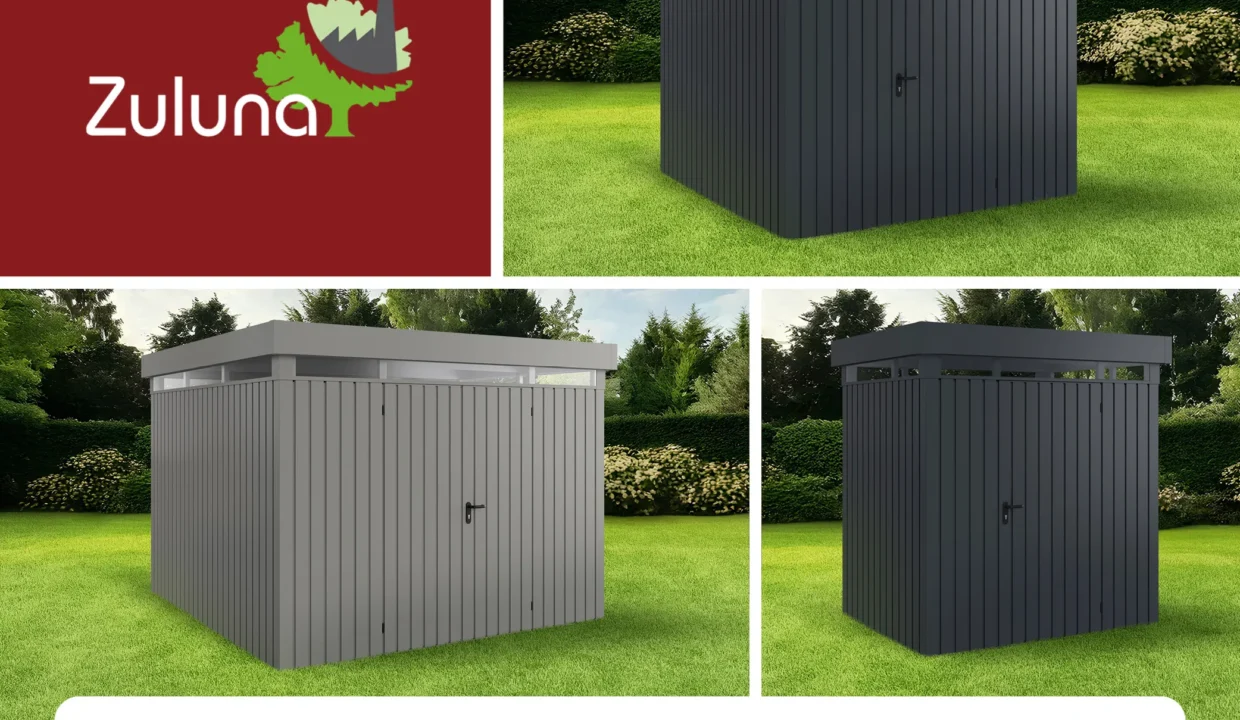Abri de jardin métal ZFD-10-LB-ET-RAL9007 - 6,86 m² - vue 1