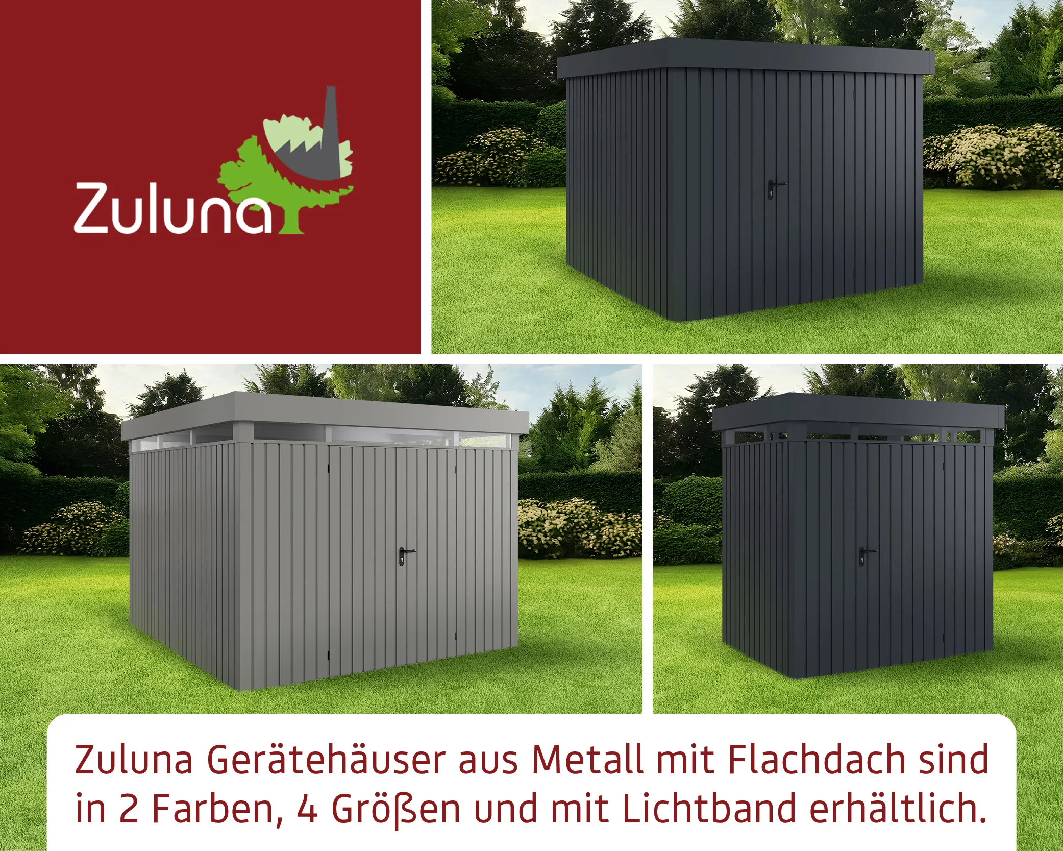 Abri de jardin métal ZFD-13-ET-RAL9007 – 8,12 m²