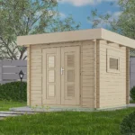 Abri de jardin en bois H28-2424F-DT-EF - 5,76 m², 28 mm - vue 1