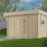 Abri de jardin en bois H28-3024F-DT-EF - 7,2 m², 28 mm - vue 1