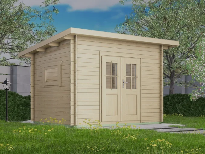 Abri de jardin en bois H28-3024P-DT - 7,2 m², 28 mm - vue 1