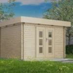 Abri de jardin en bois H28-3030F-DT-EF - 9 m², 28 mm - vue 1