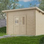 Abri de jardin en bois H28-3030P-DT - 9 m², 28 mm - vue 1