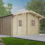Abri de jardin en bois H28-3842-2ET-EF - 15,96 m², 28 mm - vue 1