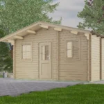 Abri de jardin en bois H28-4230-ET-EF - 12,6 m², 28 mm - vue 1