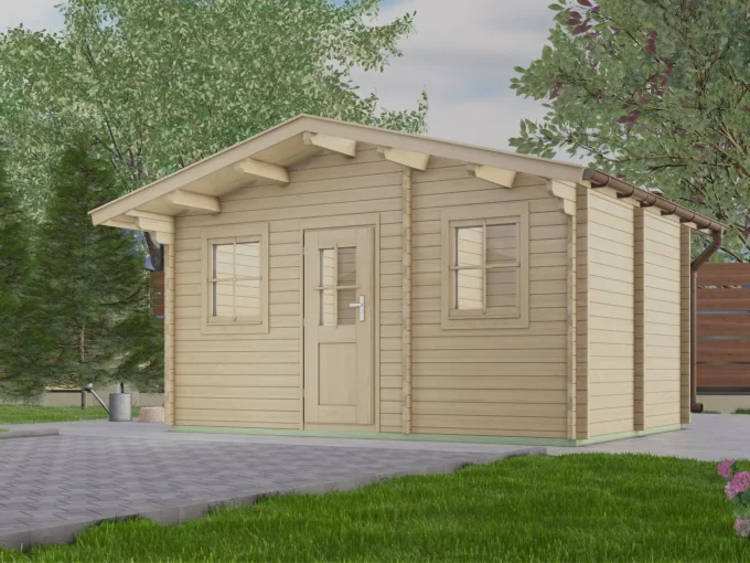 Abri de jardin en bois H28-4230-ET-EF - 12,6 m², 28 mm - vue 1