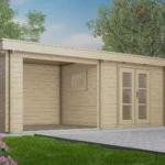 Abri de jardin en bois H45-3024F-DT-EF + SD - 7,2 m², 45 mm - vue 1