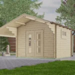 Abri de jardin en bois H45-3030-DT - 9 m², 45 mm - vue 1