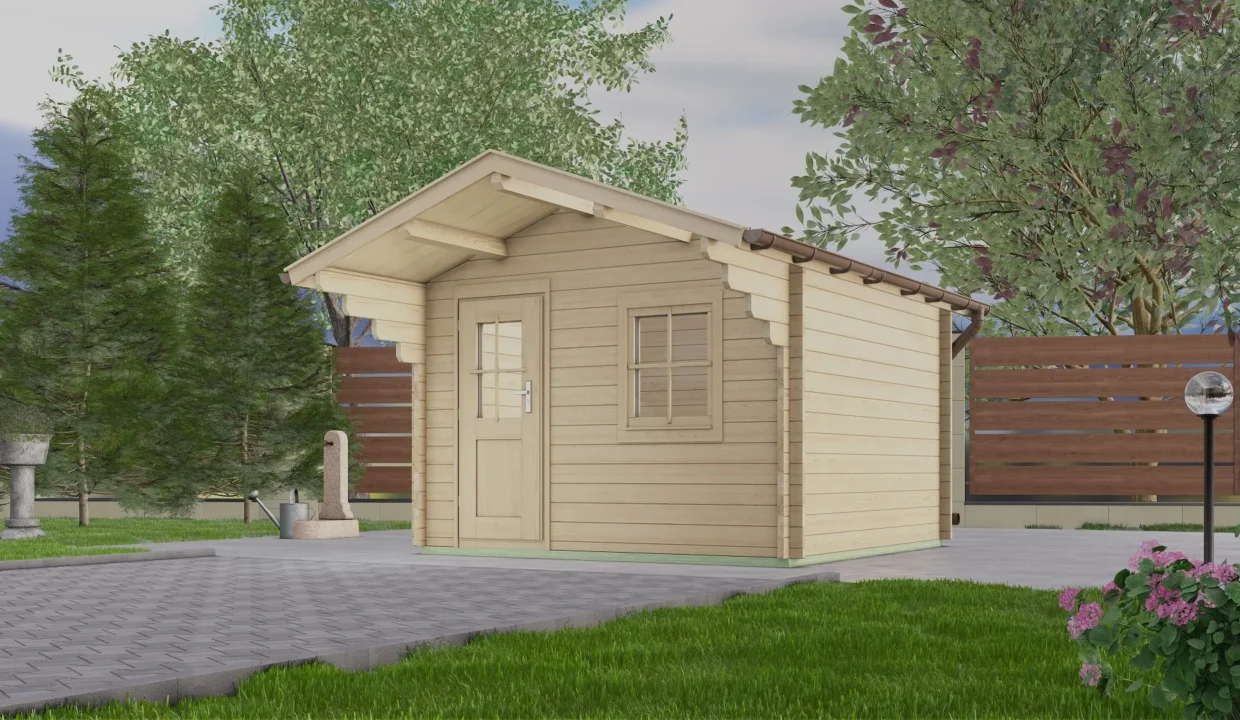 Abri de jardin en bois H45-3030-ET-EF - 9 m², 45 mm - vue 1