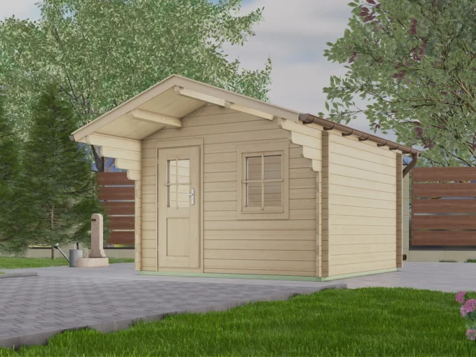 Abri de jardin en bois H45-3030-ET-EF - 9 m², 45 mm - vue 1