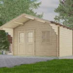 Abri de jardin en bois H45-3630-DT-EF - 10,8 m², 45 mm - vue 1