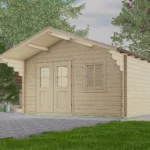 Abri de jardin en bois H45-3930-DT-EF - 11,7 m², 45 mm - vue 1