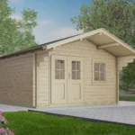 Abri de jardin en bois H45-3939-DT-EF - 15,21 m², 45 mm - vue 1