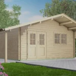Abri de jardin en bois H45-4839-DT-DF - 18,92 m², 45 mm - vue 1
