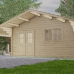 Abri de jardin en bois H45-4848-DT-DF - 23,52 m², 45 mm - vue 1