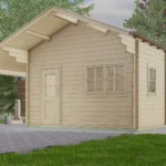 Abri de jardin en bois H45PLUS-3842-2ET-DF-EF - 15,96 m², 45 mm - vue 1