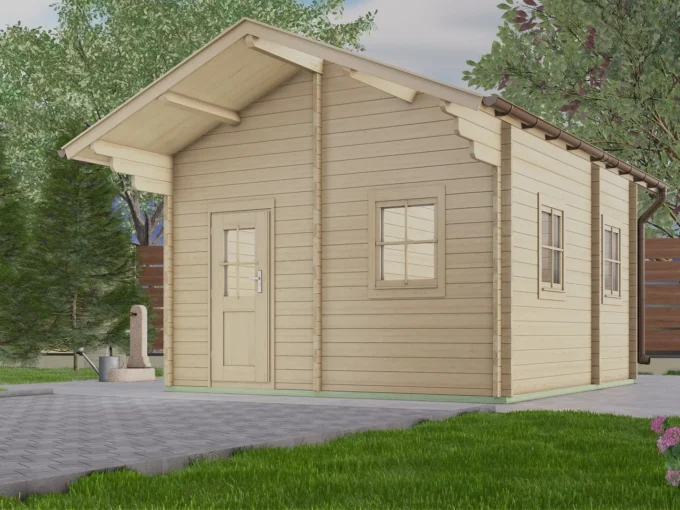 Abri de jardin en bois H45PLUS 3842-2ET-EF - 15,96 m², 45 mm - vue 1