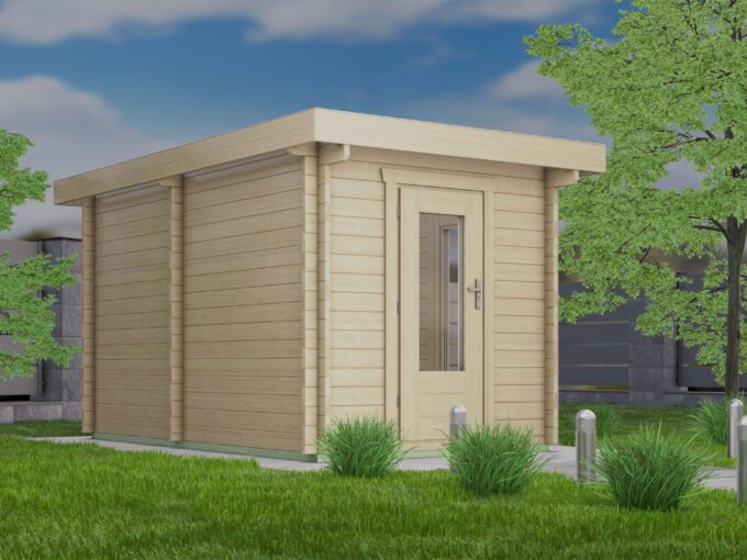 Sauna extérieur H58-2240F-2ET-EF-FF - 8,8 m², 58 mm - vue 1