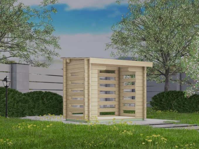 Abri de jardin en bois HL28A-20 - 2,4 m², 28 mm - vue 1