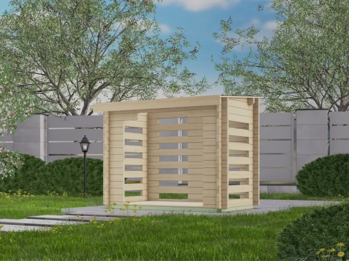Abri de jardin en bois HL28A-21 - 2,52 m², 28 mm - vue 1