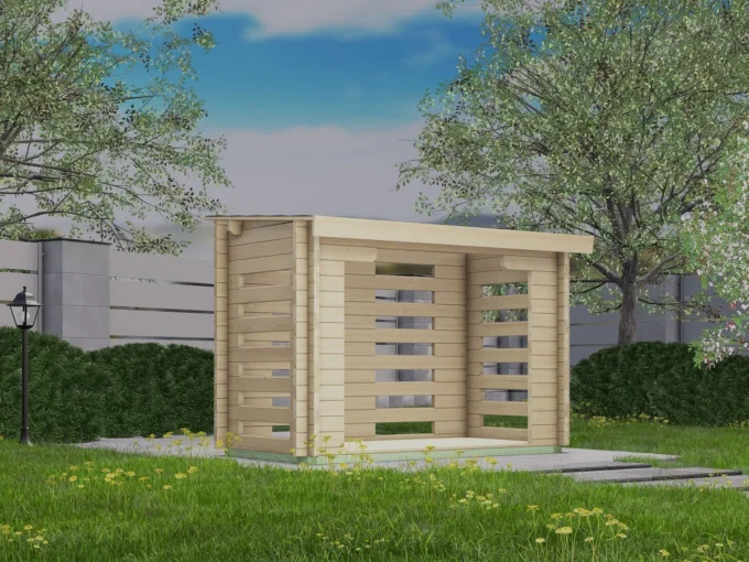 Abri de jardin en bois HL28A-24 - 2,88 m², 28 mm - vue 1