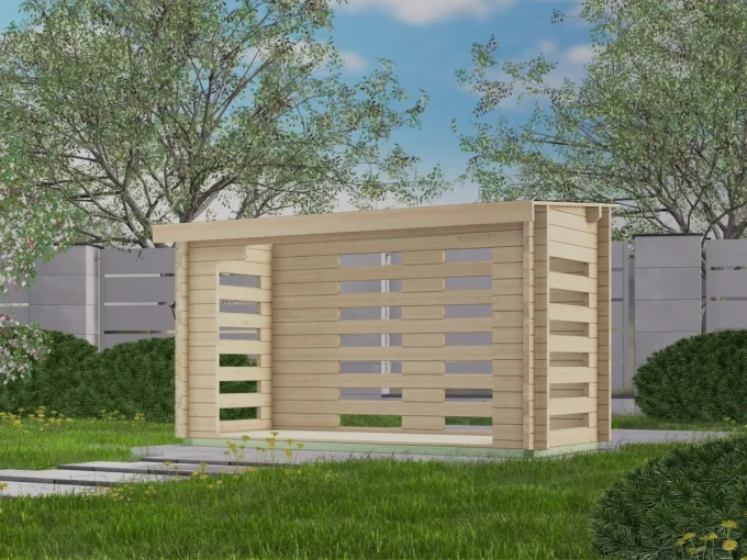 Abri de jardin en bois HL28A-30 - 3,6 m², 28 mm - vue 1