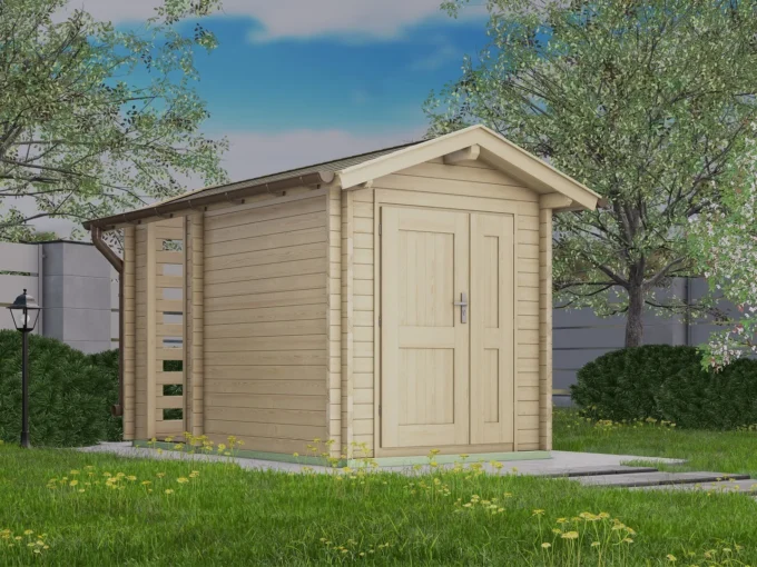 Abri de jardin en bois TS-H28-1934 - 6,46 m², 28 mm - vue 1