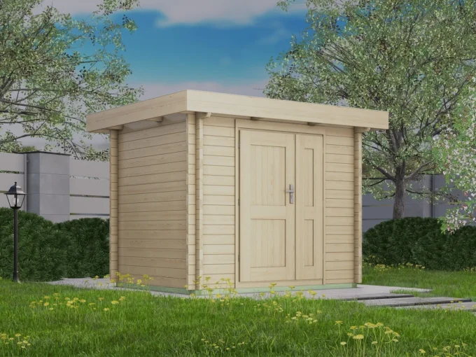 Abri de jardin en bois TS-H28-2419F - 4,56 m², 28 mm - vue 1