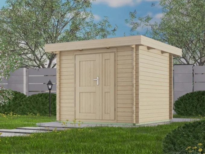 Abri de jardin en bois TS-H28-2424F - 5,76 m², 28 mm - vue 1