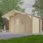 Abri de jardin en bois TS-H28-3024-DT - 7,2 m², 28 mm - vue 1