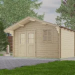 Abri de jardin en bois TS-H33-3630-DT-EF - 10,8 m², 33 mm - vue 1