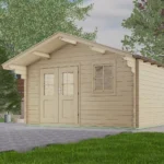 Abri de jardin en bois TS-H33-3939-DT-EF - 15,21 m², 33 mm - vue 1