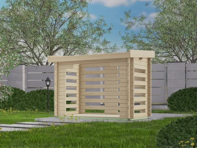 Abri de jardin en bois TS-HL28-1224P - 2,88 m², 28 mm - vue 1