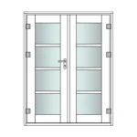 Porte ou menuiserie pour chalet bois - MH-DT-GV1-QS - vue 1
