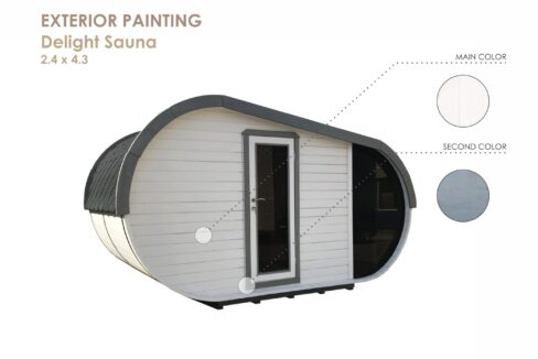 Sauna tonneau extérieur 2,4 x 4,3 m Delight Sauna tonneau - vue 2