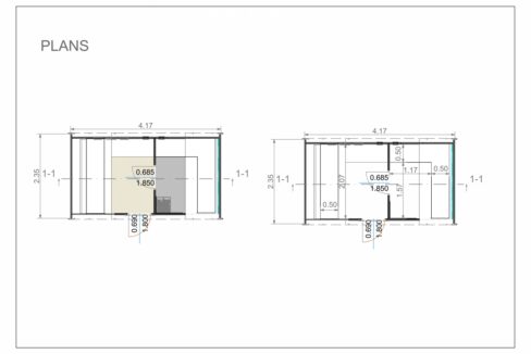 Plan - Sauna tonneau extérieur 2,4 x 4,3 m Delight Sauna tonneau