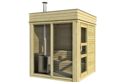 Sauna cube extérieur 2 x 2 m - vue 1