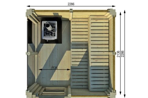 Sauna cube extérieur 2 x 2 m - vue 2