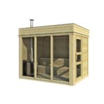 Sauna cube extérieur 2 X 3 m - vue extérieure