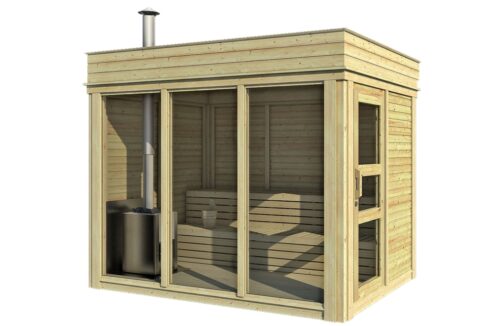 Sauna cube extérieur 2 X 3 m - vue 1