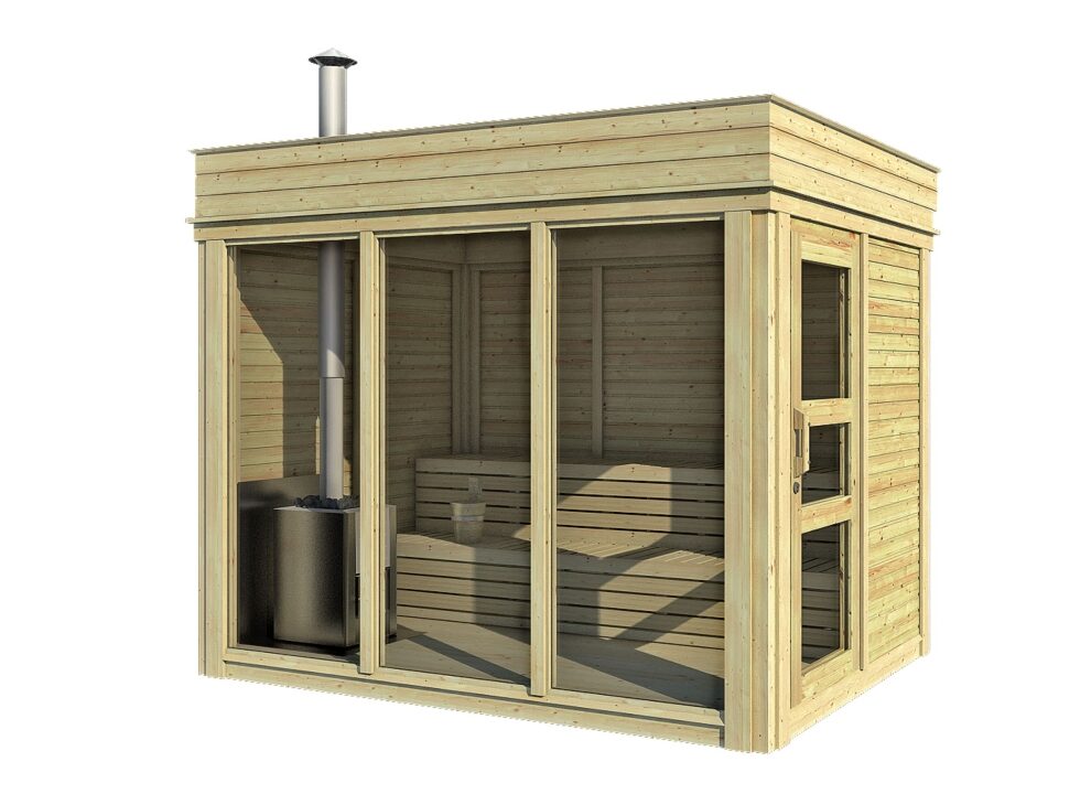 Sauna cube extérieur 2 X 3 m - vue 1