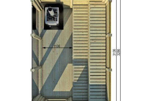 Sauna cube extérieur 2 X 3 m - vue 2