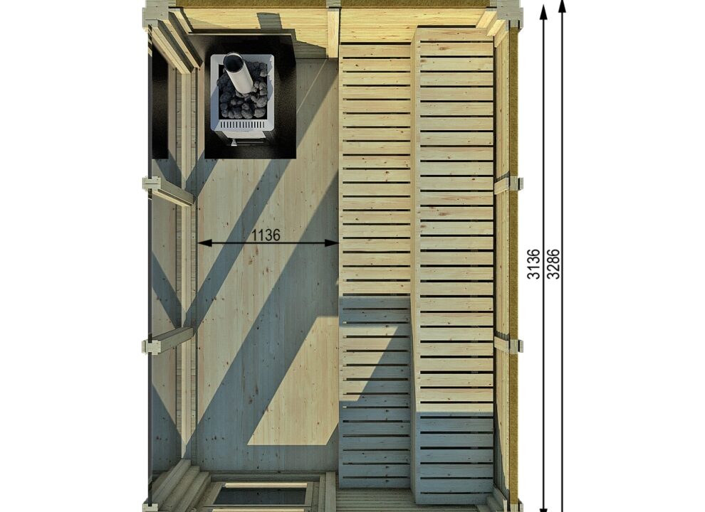 Sauna cube extérieur 2 X 3 m - vue 2