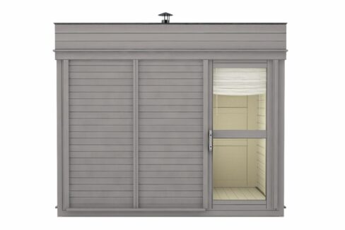 Sauna cube extérieur 3 x 3 m avec vestiaire - vue 2