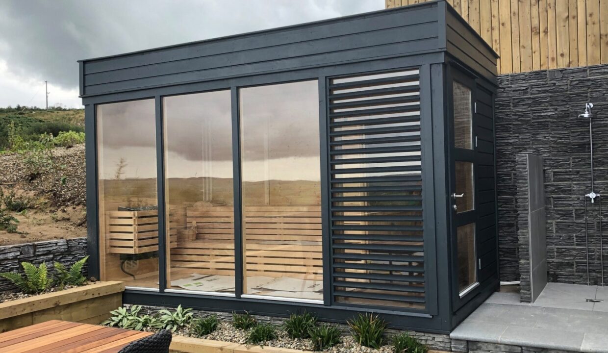 Sauna cube extérieur 2 x 4 m avec vestiaire - vue 3
