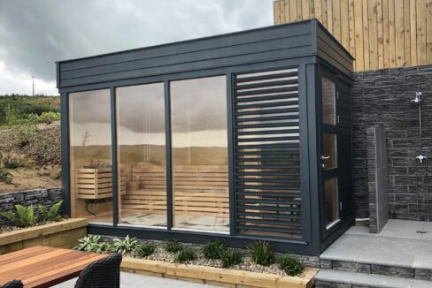 Sauna cube extérieur 2 x 4 m avec vestiaire - vue 3