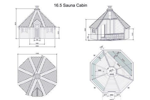 Plan - Cabine sauna extérieure 16,5 m²
