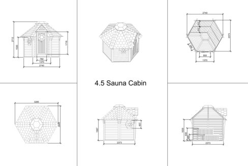 Plan - Cabine sauna extérieure 4,5 m²