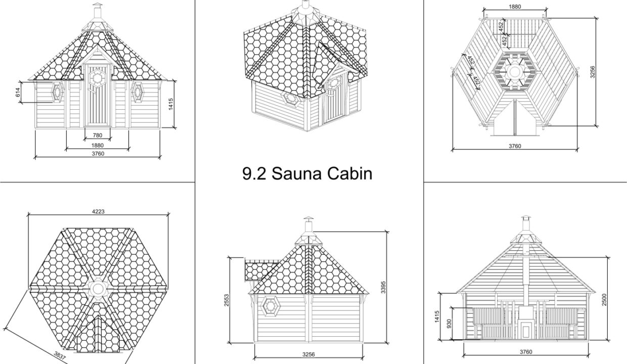 Plan - Cabine sauna extérieure 9,2 m²